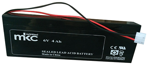 Rechargeable 6V 4Ah lead-acid battery with cable and MKC connector