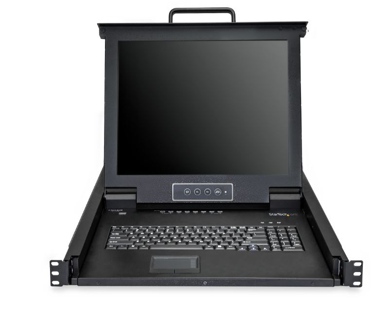 Startech.com RKCONS1708K 8 Port Rackmount KVM Console w/ 6ft Cables - Integrated KVM Switch w/ 17" LCD Monitor - Fully Featured 1U LCD KVM Drawer- OSD KVM - Durable 50,000 MTBF - USB + VGA Support (RKCONS1708K)
