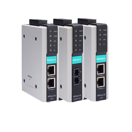 NPort IA-5250, 2-port RS-232/422/485 serial device server, 10/100BaseT(X) (RJ45)
