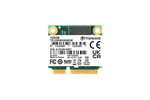 128GB, mSATA mini SSD, SATA3, MLC WD-15, Wide Temp.