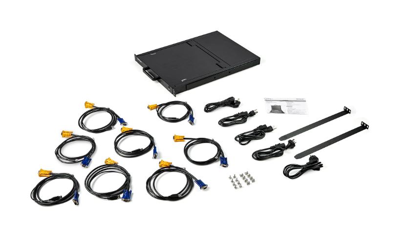 Startech.com RKCONS1708K 8 Port Rackmount KVM Console w/ 6ft Cables - Integrated KVM Switch w/ 17" LCD Monitor - Fully Featured 1U LCD KVM Drawer- OSD KVM - Durable 50,000 MTBF - USB + VGA Support (RKCONS1708K)
