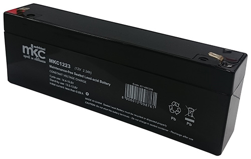 Batteria al piombo ricaricabile 12V 2.3Ah terminale faston 4.8mm MKC
