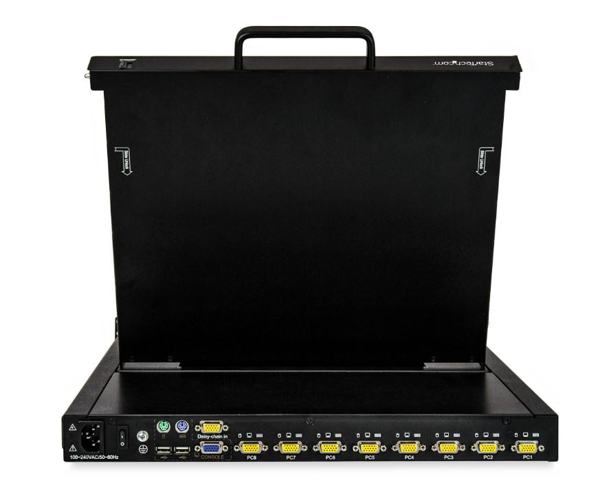 Startech.com RKCONS1708K 8 Port Rackmount KVM Console w/ 6ft Cables - Integrated KVM Switch w/ 17" LCD Monitor - Fully Featured 1U LCD KVM Drawer- OSD KVM - Durable 50,000 MTBF - USB + VGA Support (RKCONS1708K)