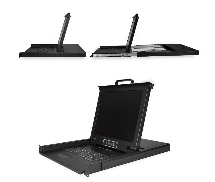 Startech.com RKCONS1708K 8 Port Rackmount KVM Console w/ 6ft Cables - Integrated KVM Switch w/ 17" LCD Monitor - Fully Featured 1U LCD KVM Drawer- OSD KVM - Durable 50,000 MTBF - USB + VGA Support (RKCONS1708K)