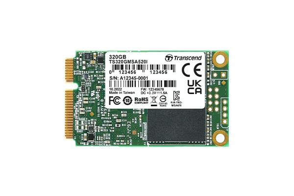 MEMORIA 40GB, mSATA SSD, SATA3, 3D TLC BiCS5, SLC mode, wide temp. TS40G