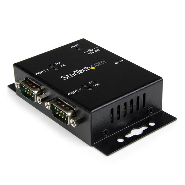 Startech.com ICUSB2322I Hub adattatore USB a seriale 2 porte per montaggio a parete con clip per guide DIN (ICUSB2322I)