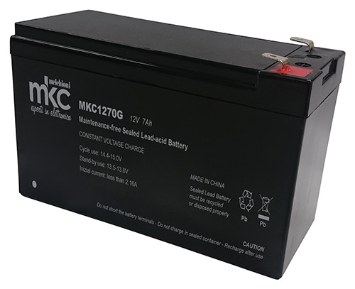 Batería de plomo recargable 12V 7Ah con terminal Faston de 6,3 mm MKC