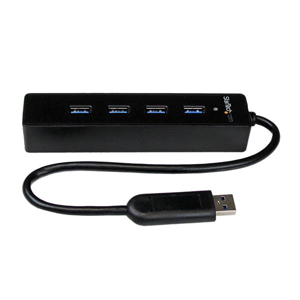 Startech.com ST4300PBU3 Hub portatile USB 3.0 SuperSpeed a 4 porte - 5Gbps - Perno e concentratore per notebook o Ultrabook USB 3.0 con cavo integrato (ST4300PBU3)