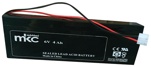 Batteria al piombo ricaricabile 6V 4Ah con cavo e connettore MKC
