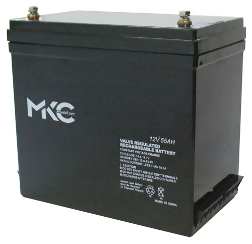 Batteria al piombo ricaricabile 12V 55Ah ciclica terminale t6 MKC