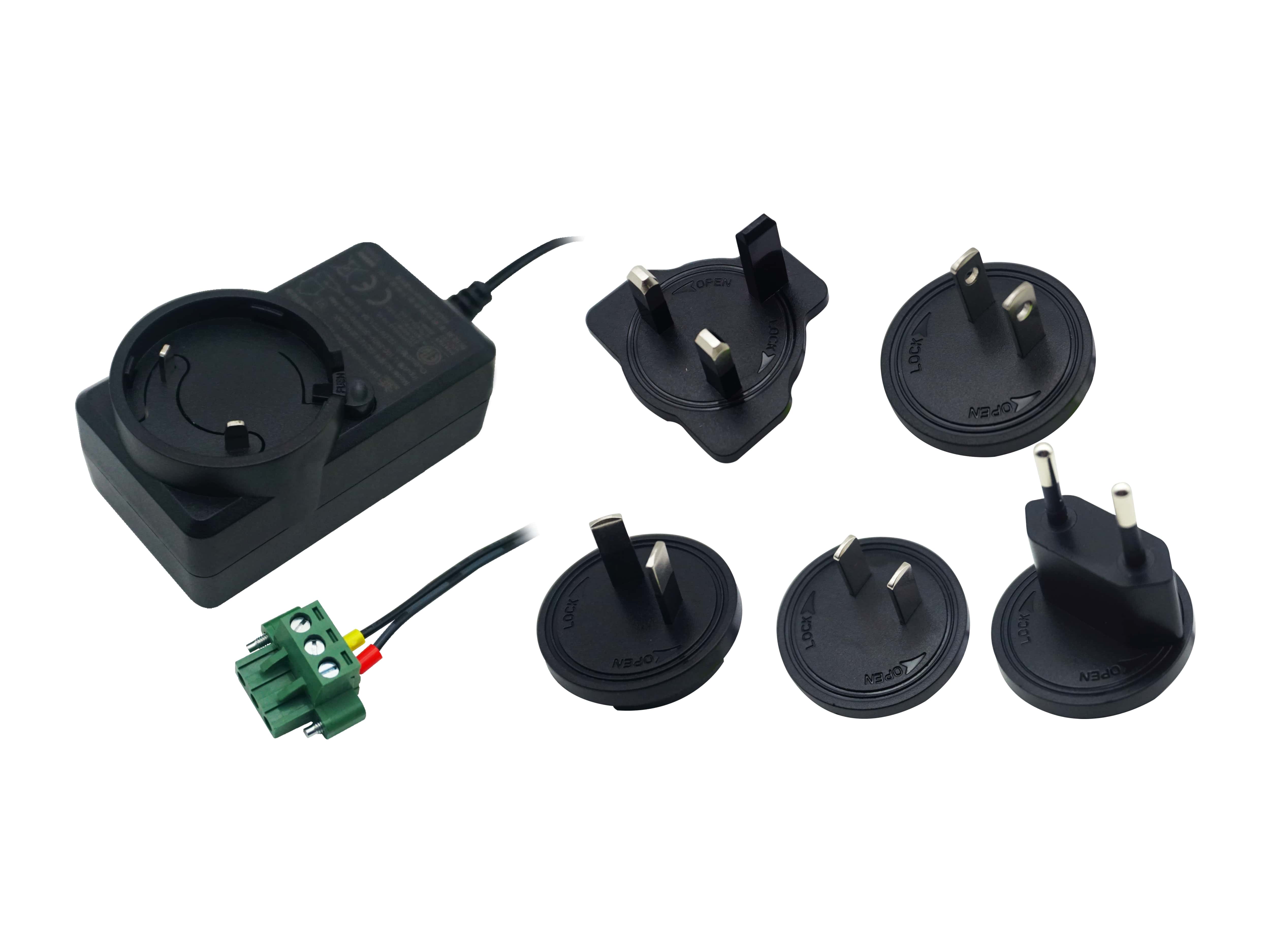 Power Supply S011008: UK plug, input 100 to 240VAC, output 12VDC, 1.0A,