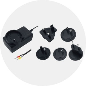 Power Supply S012017: EU+US+UK+AU plug, input 100 to 240VAC, output 12V