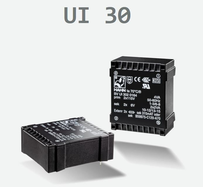 TRASFORM. BVUI3030002 TRAFO P: 2x110V S:2x9V/6,0VA