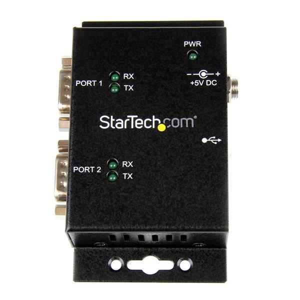 Startech.com ICUSB2322I Hub adattatore USB a seriale 2 porte per montaggio a parete con clip per guide DIN (ICUSB2322I)