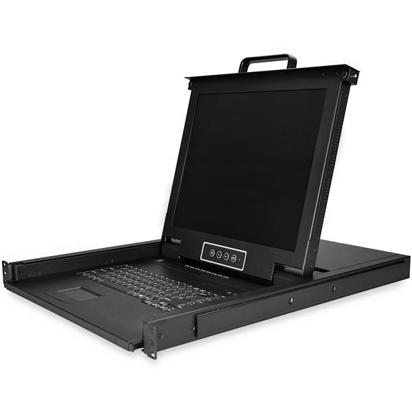 Startech.com RKCONS1708K 8 Port Rackmount KVM Console w/ 6ft Cables - Integrated KVM Switch w/ 17" LCD Monitor - Fully Featured 1U LCD KVM Drawer- OSD KVM - Durable 50,000 MTBF - USB + VGA Support (RKCONS1708K)