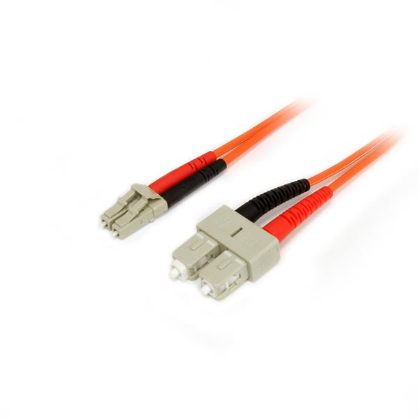 Startech.com 50FIBLCSC1 Cavo in fibra ottica da 1 m - Duplex multimodale 50/125 - LSZH - LC/SC - OM2 - Cavo patch in fibra da LC a SC
