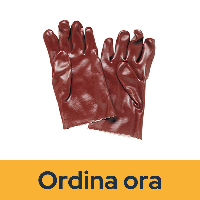 Guanti in PVC rossi - 14" taglia 10/XL EN4131